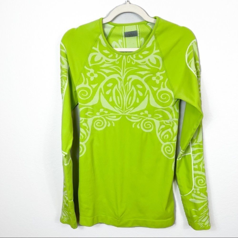 ATHLETA Florescent Green Athletic Top Size Medium